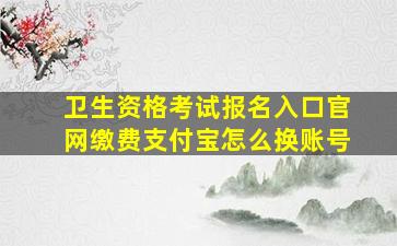 卫生资格考试报名入口官网缴费支付宝怎么换账号