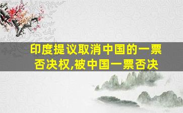 印度提议取消中国的一票否决权,被中国一票否决