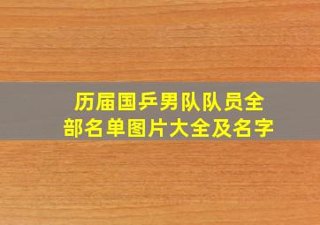 历届国乒男队队员全部名单图片大全及名字