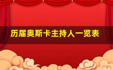 历届奥斯卡主持人一览表