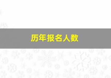 历年报名人数