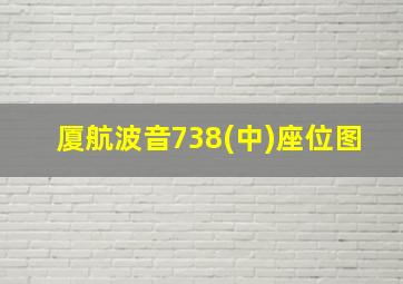 厦航波音738(中)座位图