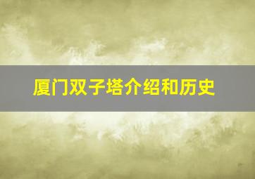 厦门双子塔介绍和历史