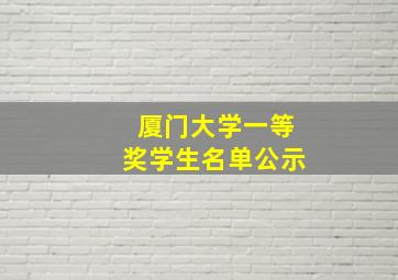 厦门大学一等奖学生名单公示