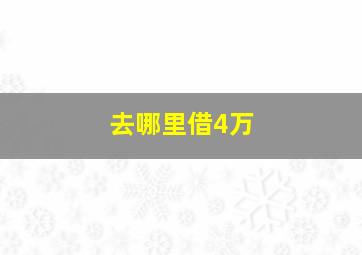 去哪里借4万