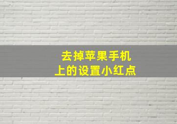 去掉苹果手机上的设置小红点