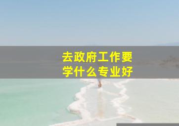 去政府工作要学什么专业好