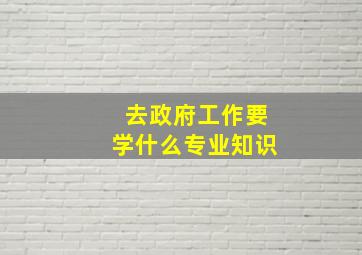 去政府工作要学什么专业知识