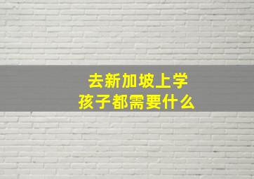 去新加坡上学孩子都需要什么