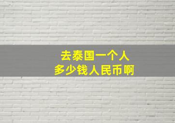 去泰国一个人多少钱人民币啊