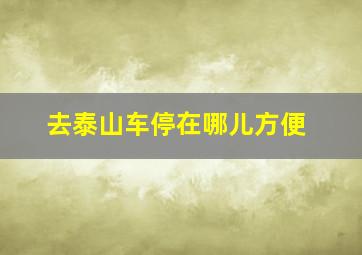 去泰山车停在哪儿方便