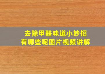 去除甲醛味道小妙招有哪些呢图片视频讲解