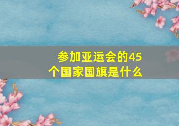 参加亚运会的45个国家国旗是什么