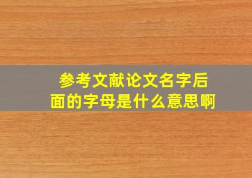 参考文献论文名字后面的字母是什么意思啊