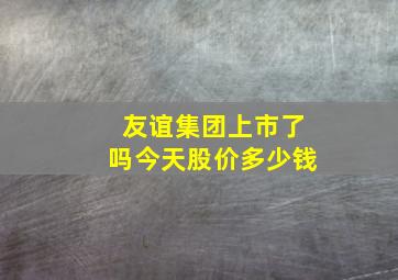 友谊集团上市了吗今天股价多少钱