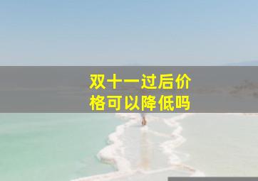 双十一过后价格可以降低吗