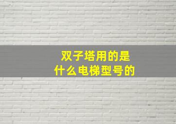 双子塔用的是什么电梯型号的