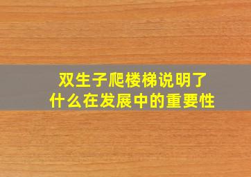 双生子爬楼梯说明了什么在发展中的重要性