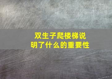 双生子爬楼梯说明了什么的重要性