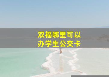 双福哪里可以办学生公交卡