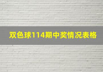 双色球114期中奖情况表格