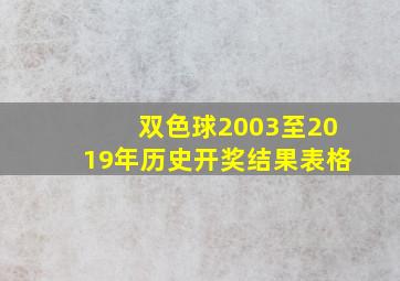 双色球2003至2019年历史开奖结果表格