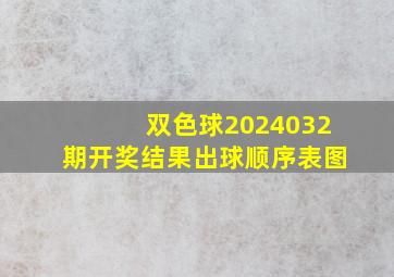 双色球2024032期开奖结果出球顺序表图