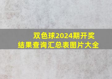 双色球2024期开奖结果查询汇总表图片大全