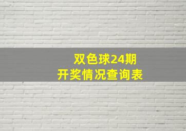 双色球24期开奖情况查询表