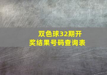 双色球32期开奖结果号码查询表