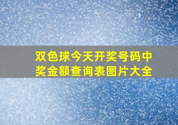 双色球今天开奖号码中奖金额查询表图片大全