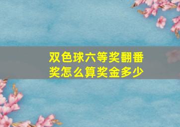 双色球六等奖翻番奖怎么算奖金多少