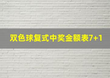 双色球复式中奖金额表7+1