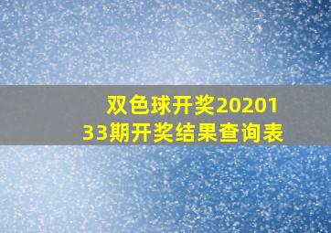 双色球开奖2020133期开奖结果查询表