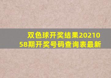 双色球开奖结果2021058期开奖号码查询表最新