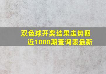 双色球开奖结果走势图近1000期查询表最新