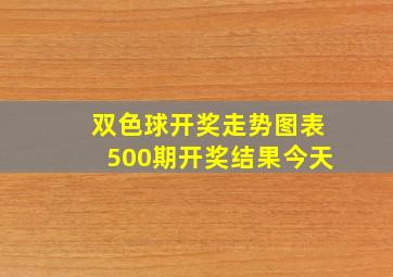 双色球开奖走势图表500期开奖结果今天