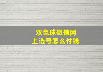 双色球微信网上选号怎么付钱