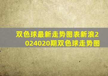 双色球最新走势图表新浪2024020期双色球走势图