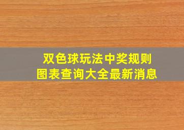 双色球玩法中奖规则图表查询大全最新消息