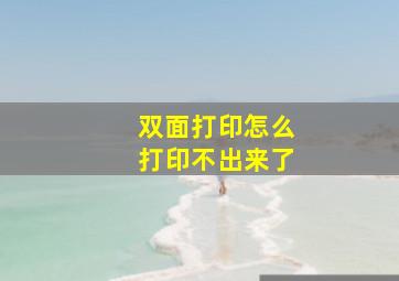 双面打印怎么打印不出来了