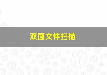 双面文件扫描