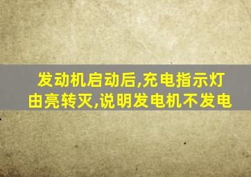 发动机启动后,充电指示灯由亮转灭,说明发电机不发电