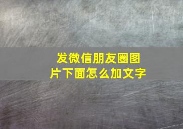 发微信朋友圈图片下面怎么加文字