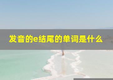 发音的e结尾的单词是什么