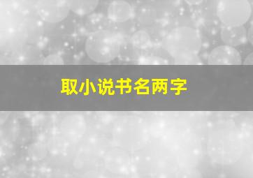 取小说书名两字