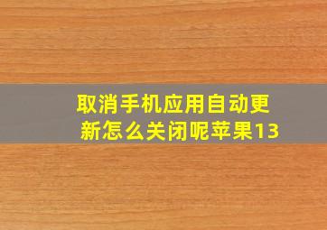 取消手机应用自动更新怎么关闭呢苹果13