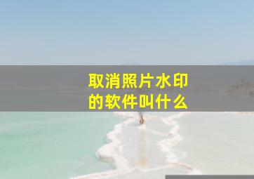 取消照片水印的软件叫什么