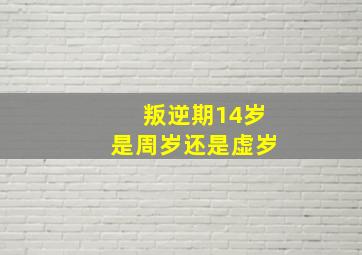 叛逆期14岁是周岁还是虚岁