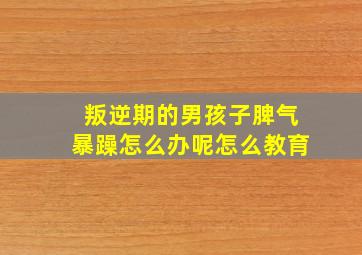 叛逆期的男孩子脾气暴躁怎么办呢怎么教育